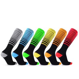 3 pairs striped compression socks