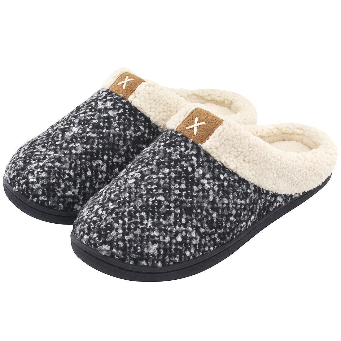 Warm memory foam slippers