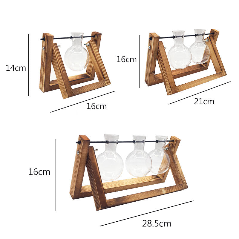 Wooden frame glass vase - Image 5