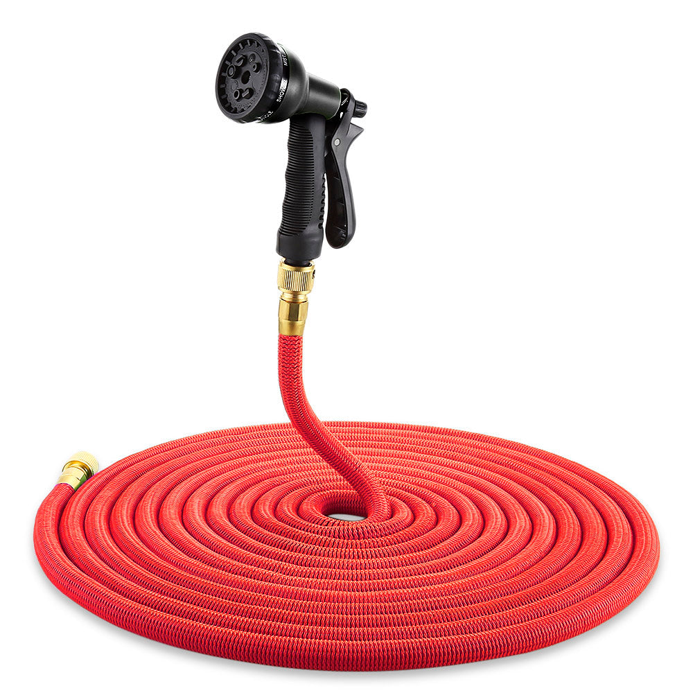 Triple retractable rubber garden hose