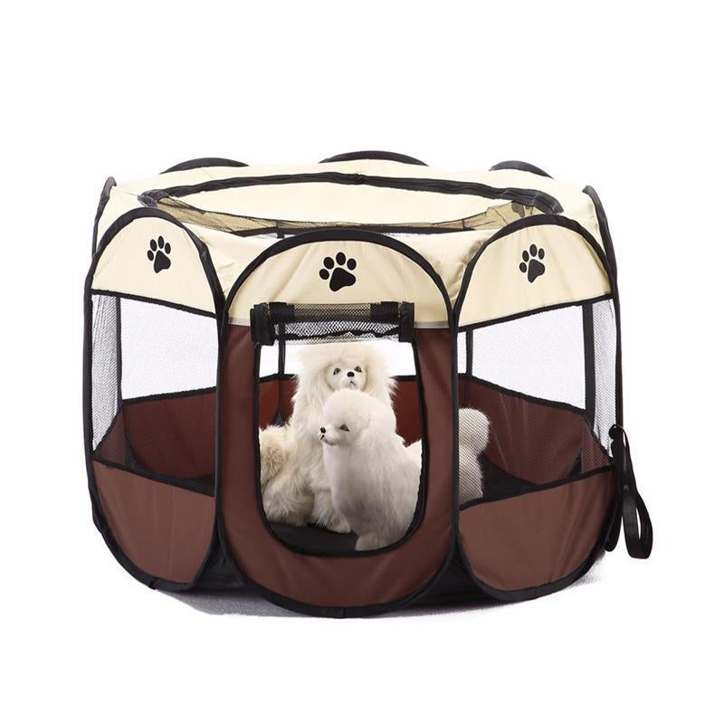 Foldable octagonal pet tent
