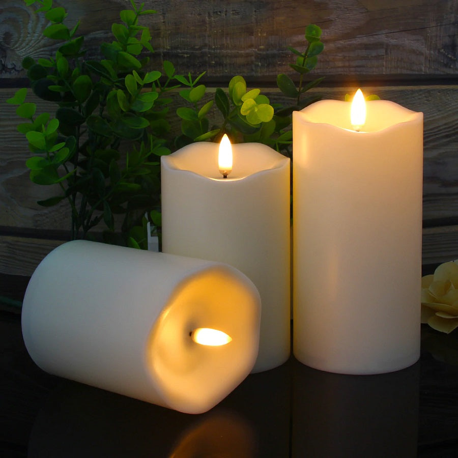Set of 3 LED flameless candle lights with remote control - Image 4