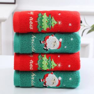 Embroidered Christmas hand towel