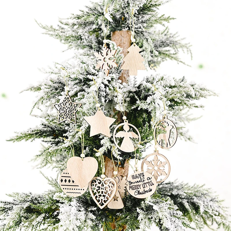 Wooden Christmas pendants 12pack - Image 6