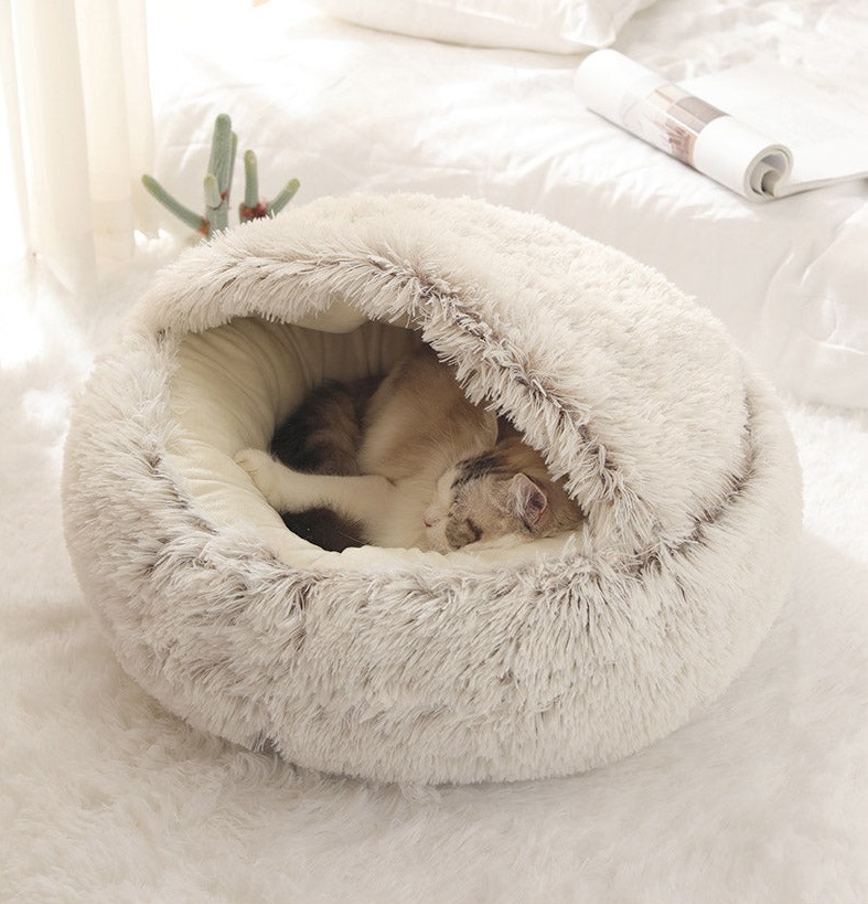 Semi-enclosed fluffy pet bed - Image 8