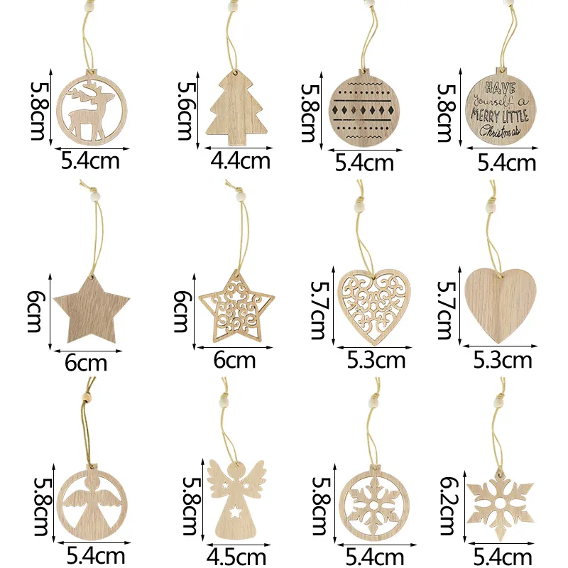Wooden Christmas pendants 12pack - Image 7