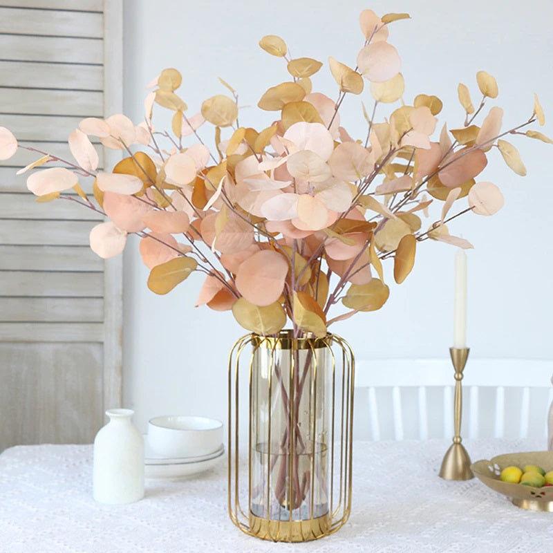 Artificial colorfull Eucalyptus leaves set