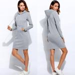 Long sleeve sweatshirt dress with hood