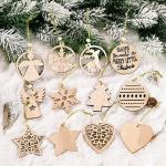 Wooden Christmas pendants 12pack