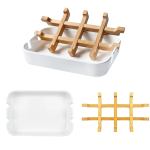 Bathroom bamboo soap tray