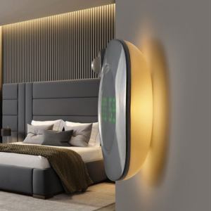 2 in 1 sensor wall night light with clock