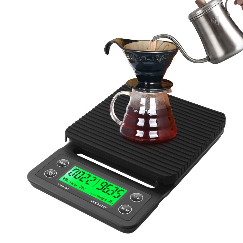 Coffee weighing kitchen scale with timer