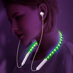BT-11 LED flashing neckband Bluetooth earphones