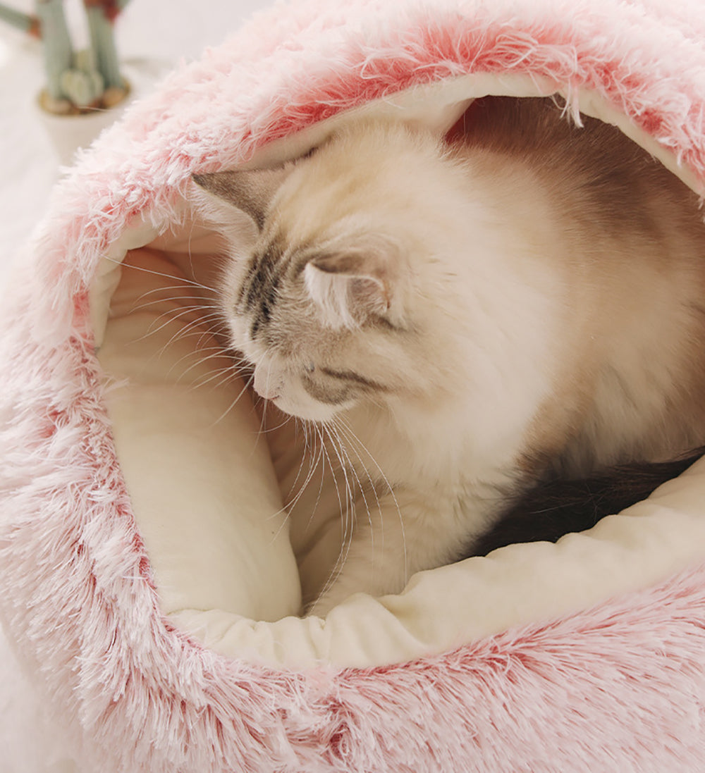 Semi-enclosed fluffy pet bed - Image 12