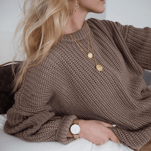 Casual round neck sweater for women