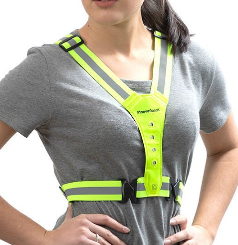 LED light reflective running vest