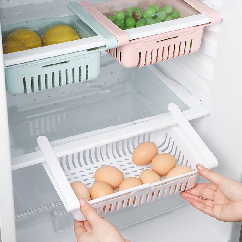 Adjustable refrigerator storage rack