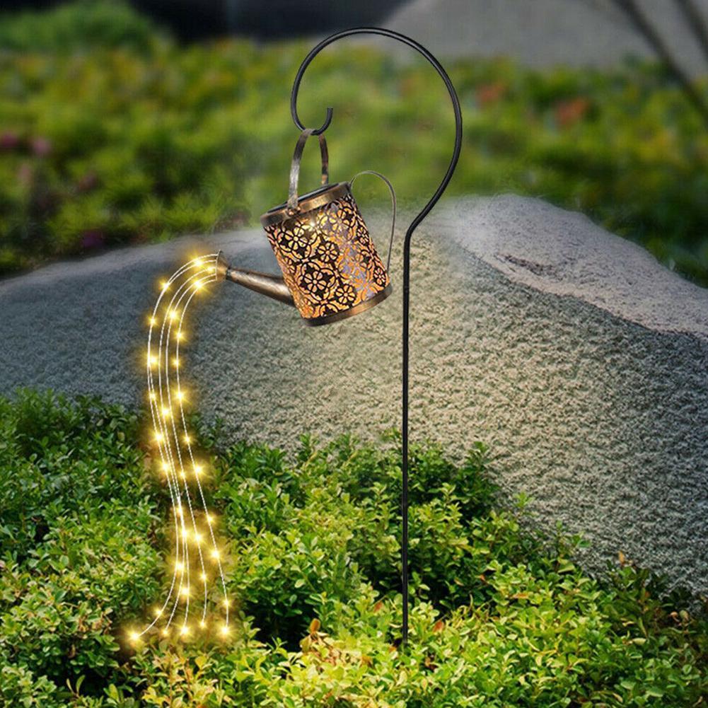 Solar watering can shaped LED garden light