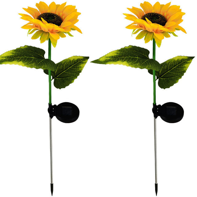 Solar powered Sunflower garden lights 2pack - Image 2