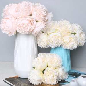 Large artificial peony flower - 5 piece bouquet