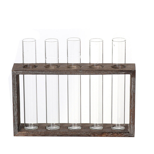 Wooden frame glass tube vase - Image 11