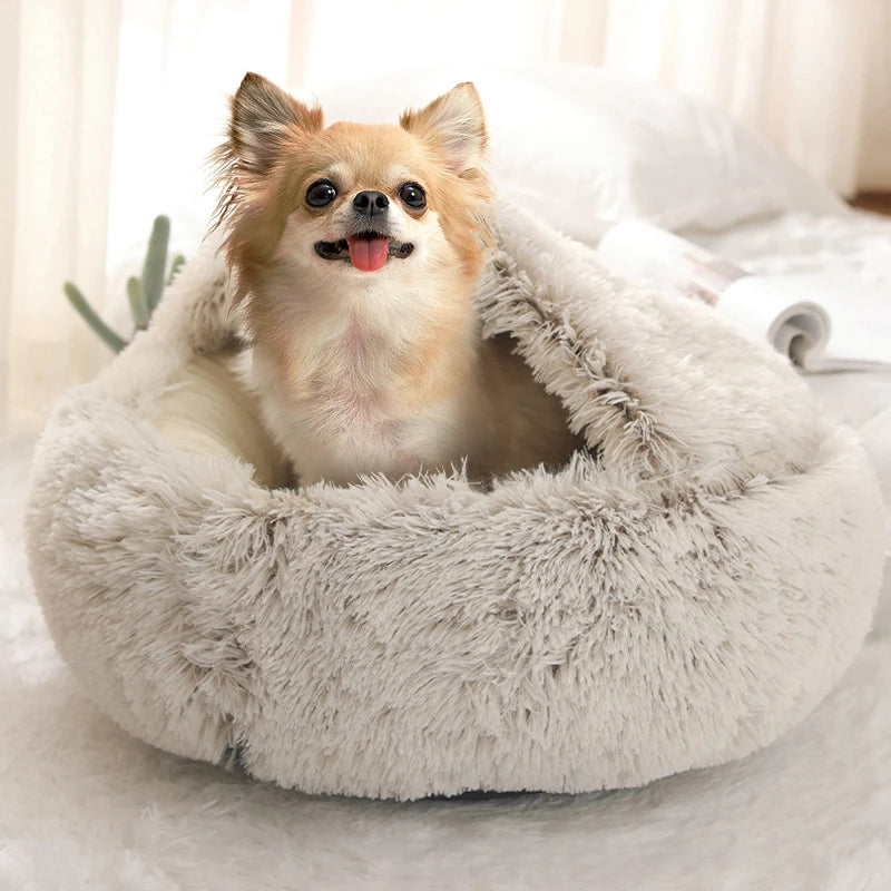Semi-enclosed fluffy pet bed - Image 5