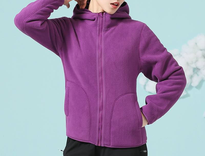 Reversible coral fleece hooded women's jacket - Image 2