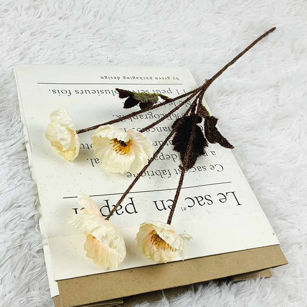 Artificial poppy flower branch 2pack - Image 15