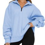Oversized half zip women's sweatshirt