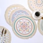 Decorative Boho style round placemat coaster