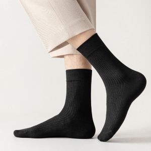 Solid color cotton socks for men 5pack