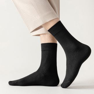 Solid color cotton socks for men 5pack
