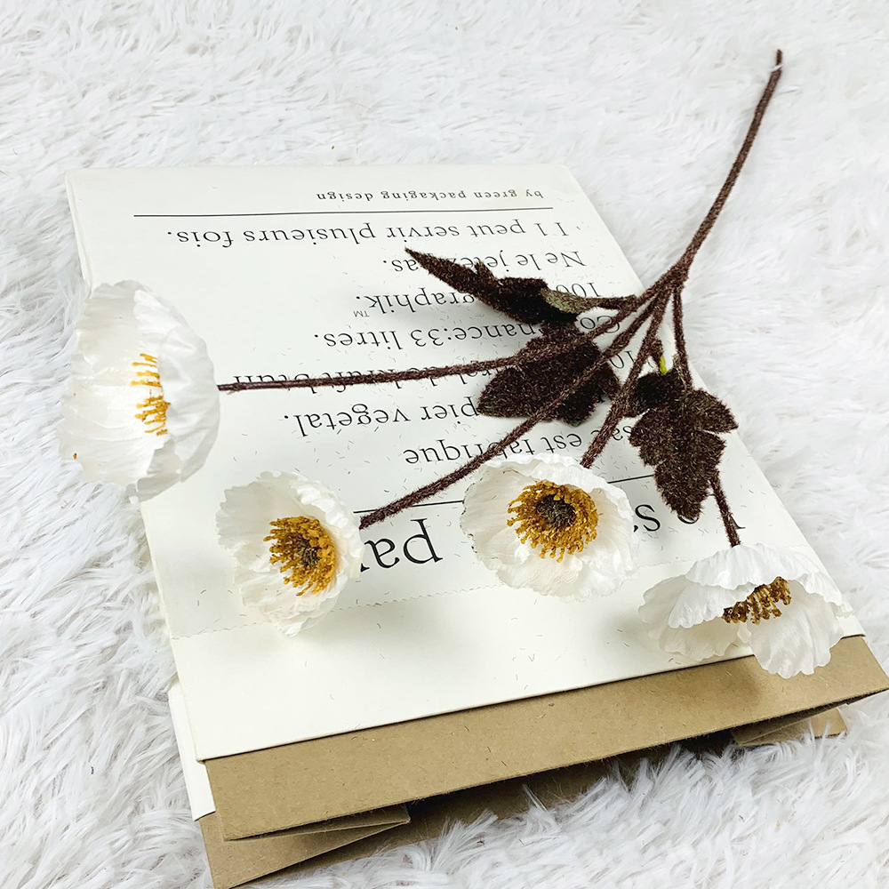 Artificial poppy flower branch 2pack - Image 7