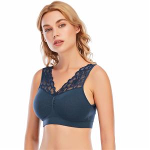 Padded wireless lace bra