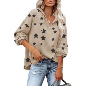 Casual star printed women's sweatshirt