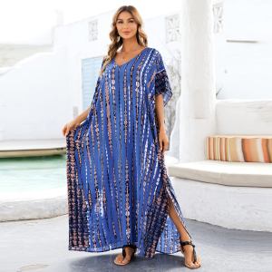 Printed beach cover up kaftan dress