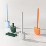 Wall mounted silicone toilet brush