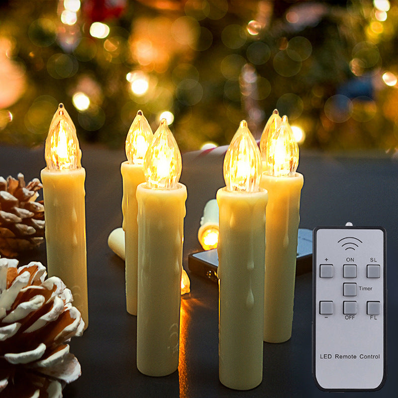 LED tapper candles with Christmas tree clips & remote - Image 12