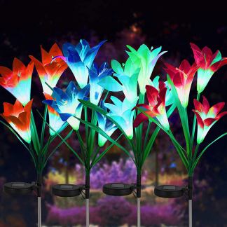 Decorative solar lily flower garden light