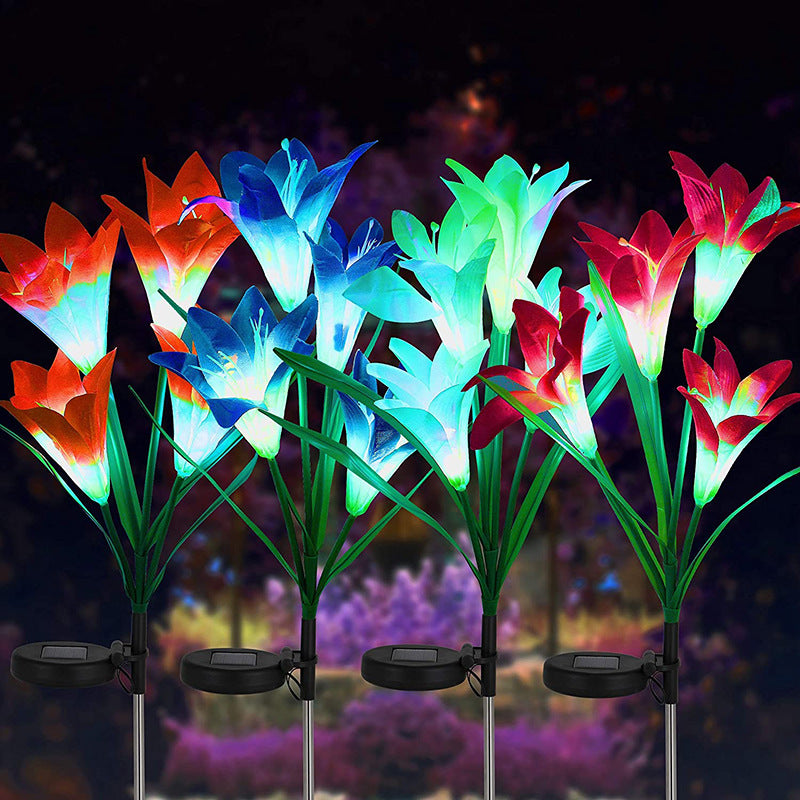 Decorative solar lily flower garden light