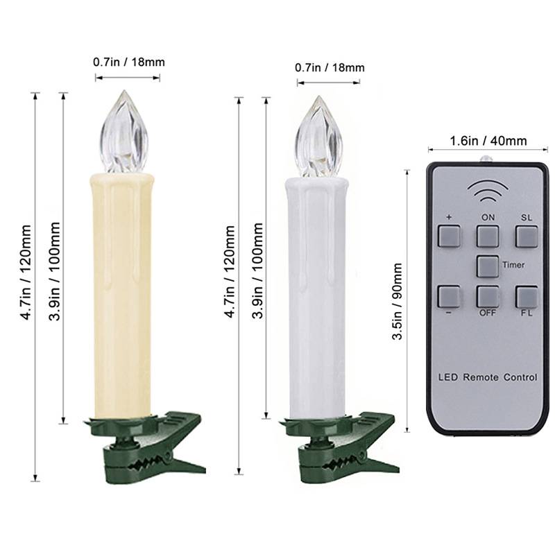 LED tapper candles with Christmas tree clips & remote - Image 15