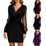 Sequin v-neck dress