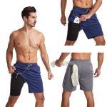 Double layer quick dry gym shorts