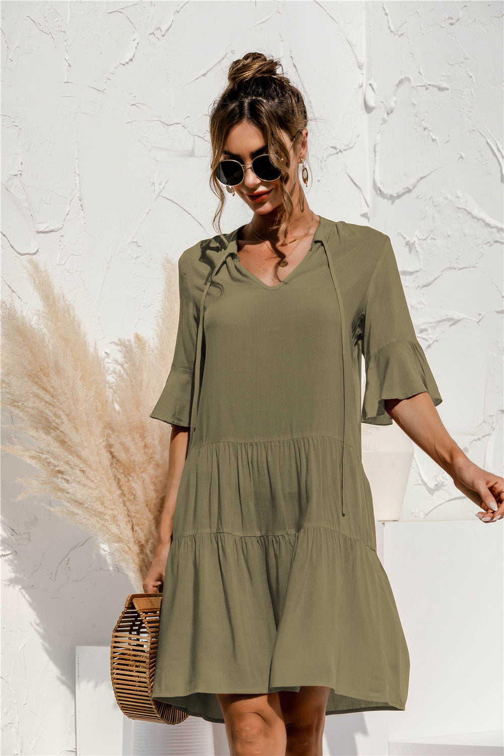 Flared sleeve loose summer dress - Image 6