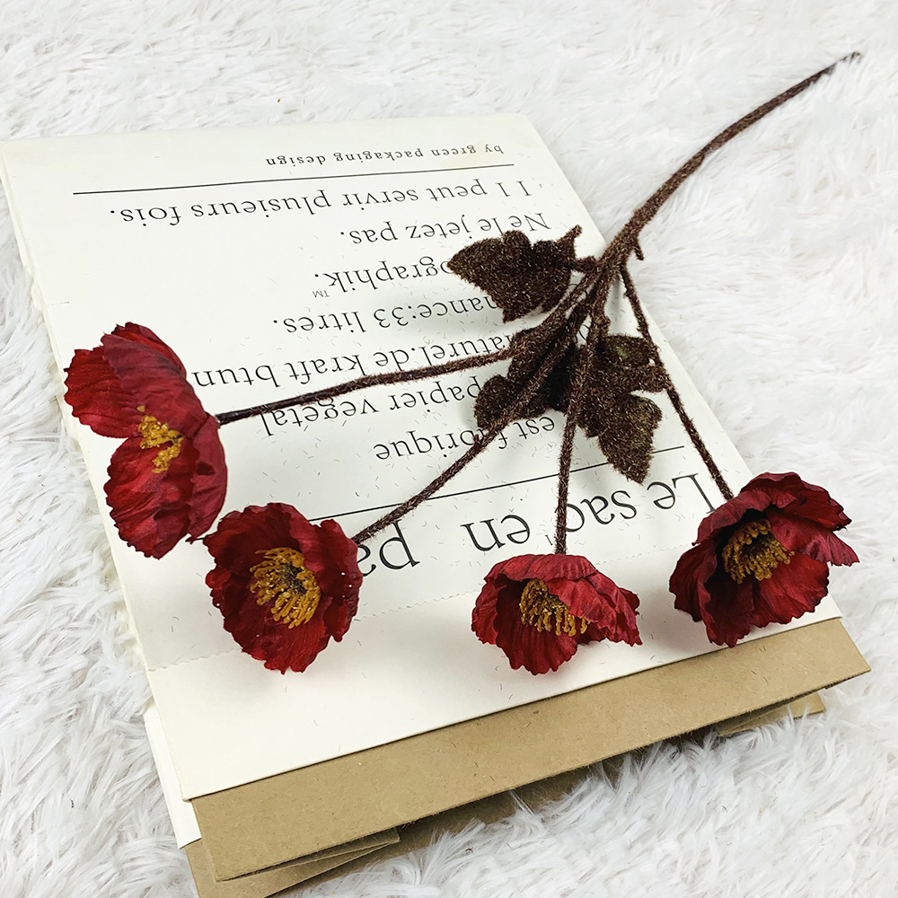Artificial poppy flower branch 2pack - Image 6