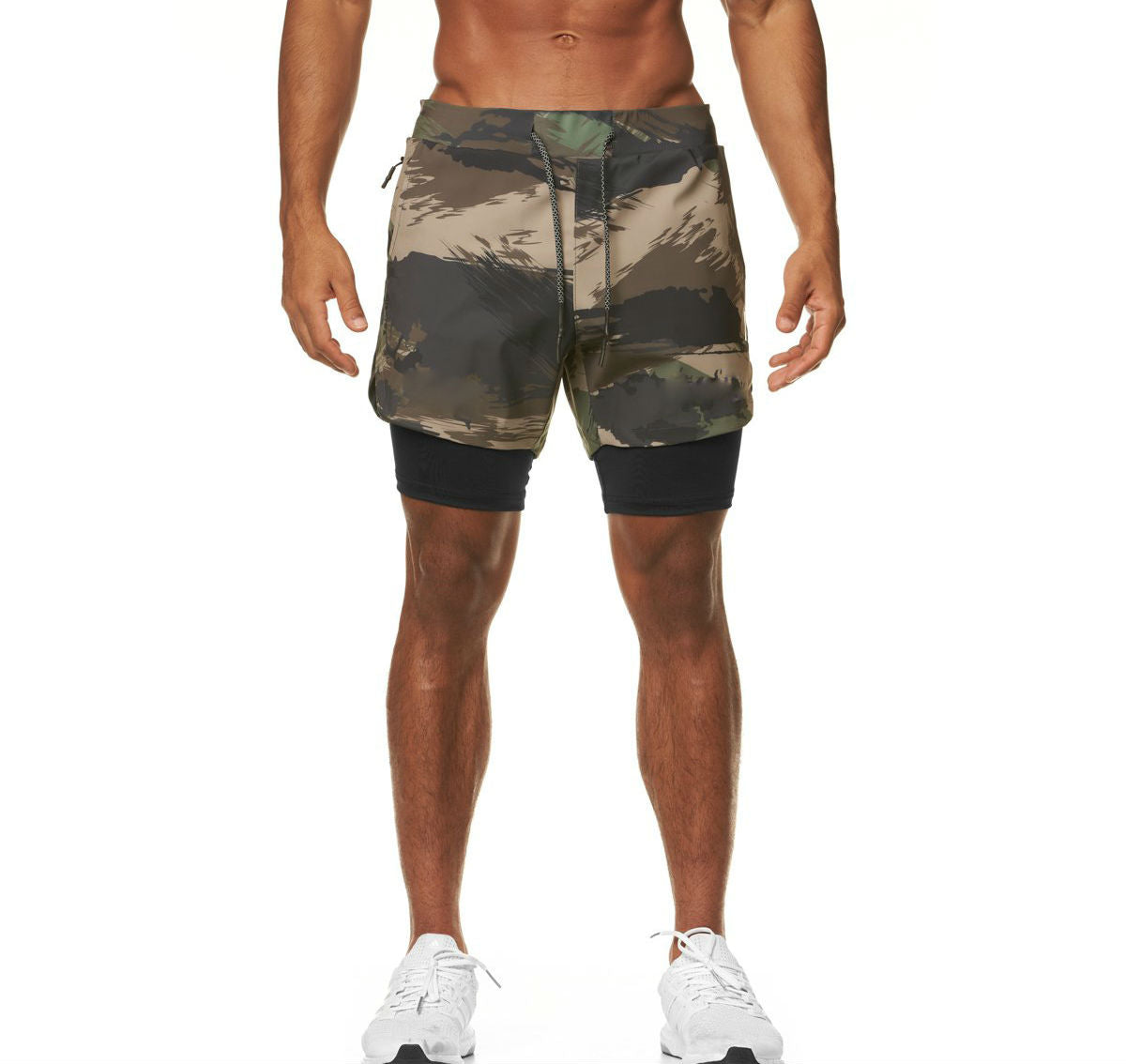 Double layer workout shorts with back pocket - Image 7