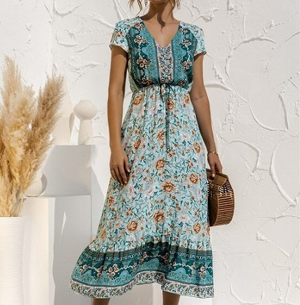 Printed maxi beach dress
