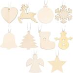 Blank wooden christmas pendants 10pack
