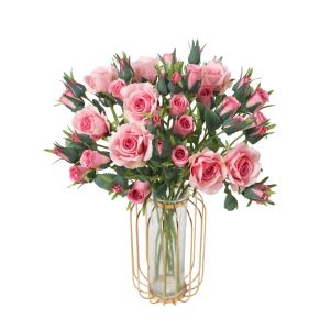 5 heads artificial small rose branch 2pack