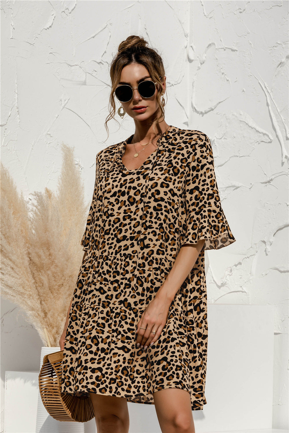 Flared sleeve loose summer dress - Image 8